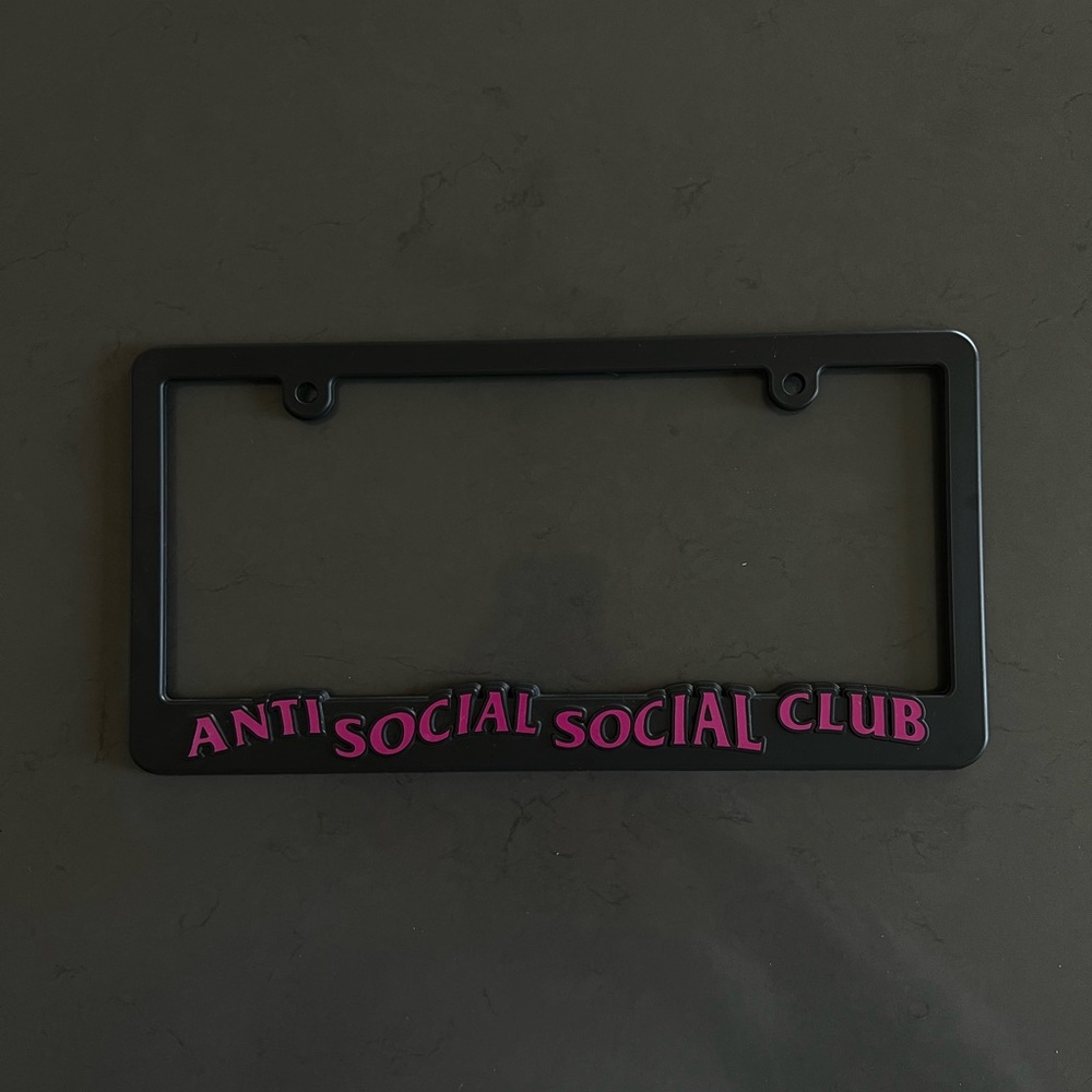 Anti Social Social Club Black Pink License Plate Frame
